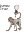 Lampe "Singe" argent Antique