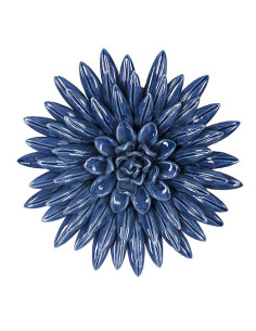 Déco Murale Fleur Céramique Bleu