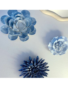 Déco Murale Fleur Céramique Moutarde 2